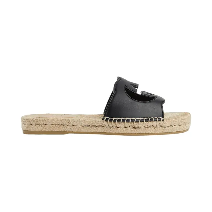 Gucci Interlocking G Cut Slide Sandal Black (725260 US000 1000)