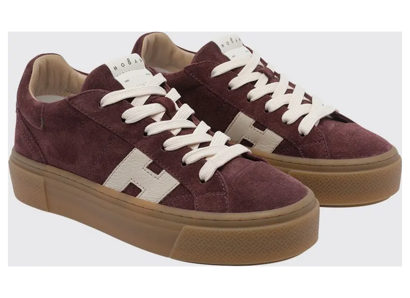 Hogan Crosswind Suede Leather Platform Sneakers Brown (HXW7050GB00UHT0FD8)