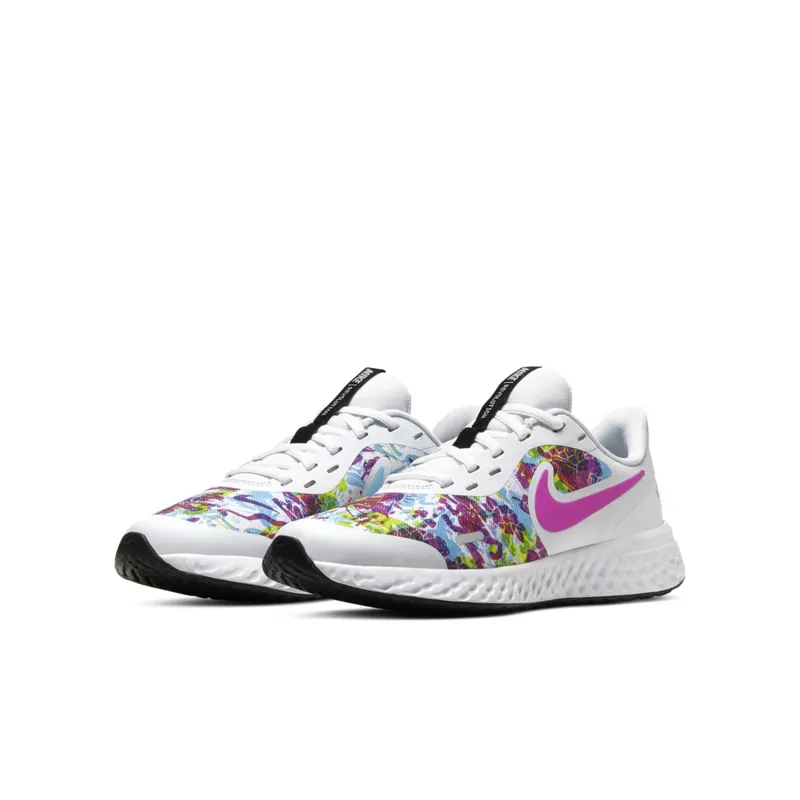 Nike Revolution 5 Fable White (GS) White/Fire Pink/Blue Fury (CJ2092-100)