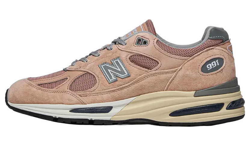New Balance 991v2 “Mahogany Rose”: MiUK grail-materiaal