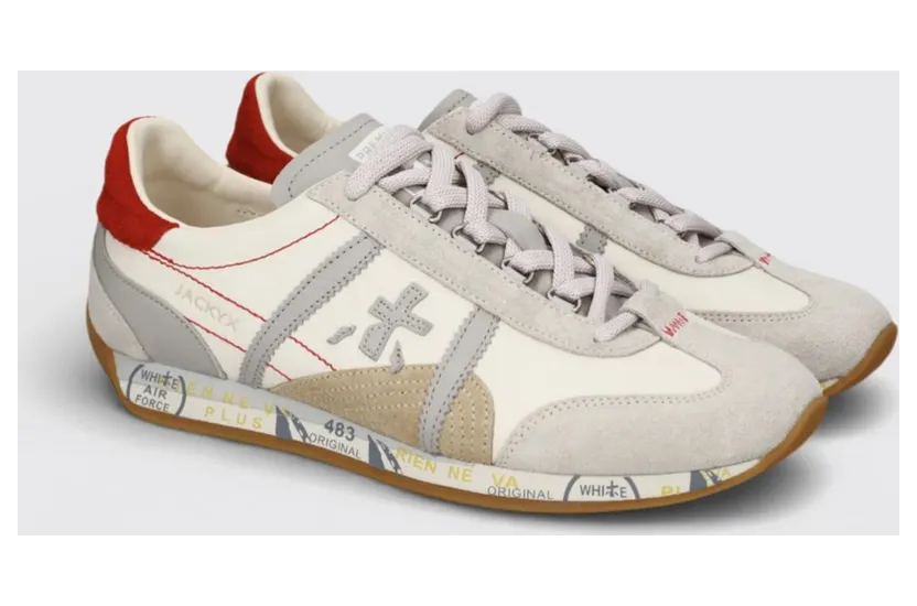 Premiata Jackyx Leather and Suede Bicolor White 1 (JACKYXD8225)