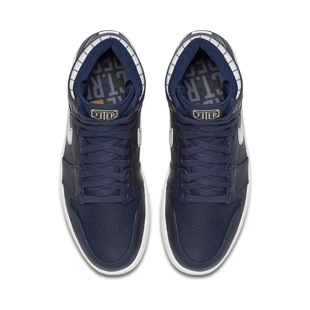 Jordan 1 Retro Jeter RE2PECT Midnight Navy/Metallic Gold-Sail (715854-402)