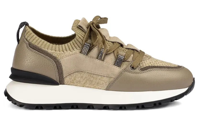 Doucal’s Leren sneakers verfraaid met stras – Beige (DD8730WHITPX801NM49)