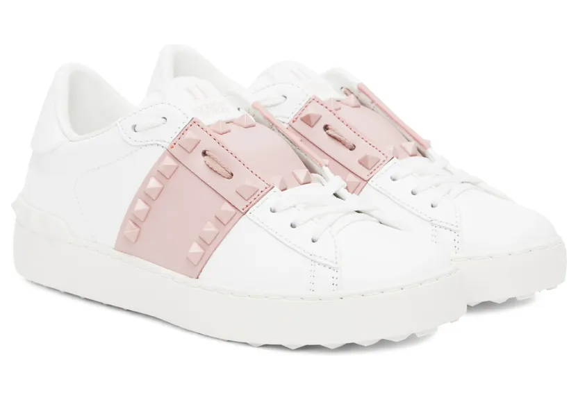 Valentino Garavani White & Pink Rockstud Sneaker (1W0S0A01LTU) (4)