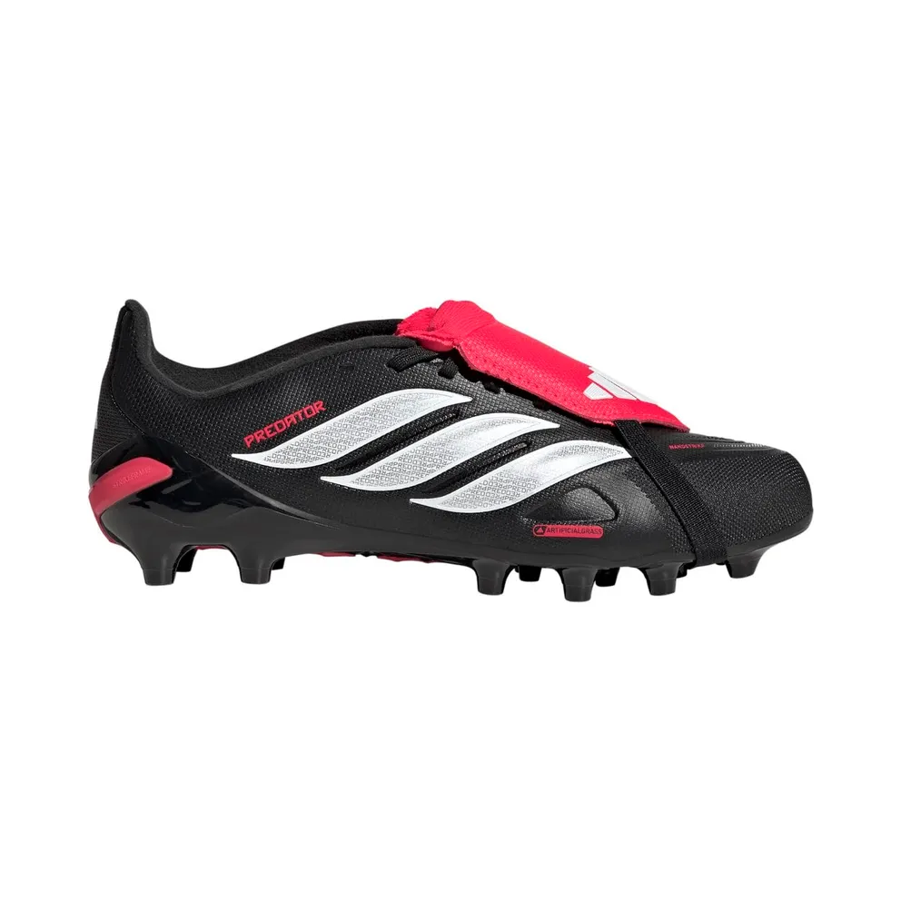 adidas Predator League Fold-over Tongue Artificial Ground Football Boots Kids “Core Black / Cloud White / Lucid Red” (JR7909)