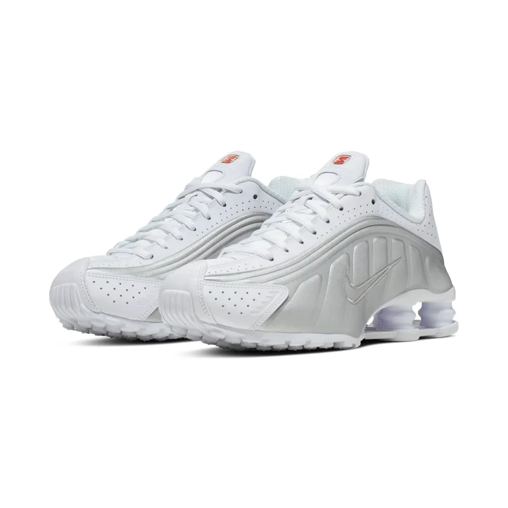 Nike Shox R4 White Metallic (W) White/White-Metallic Silver-Max Orange (AR3565-101)