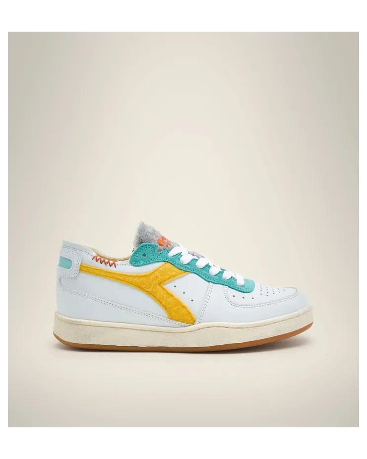 Diadora Mi Basket Row Cut Tennis Bianco / Giallo Tuorlo (201.178541-C9158)