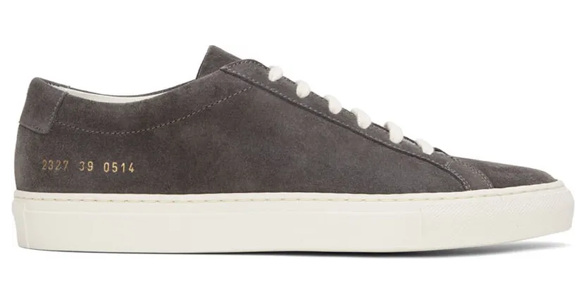 Common Projects Grey Suede Achilles Low Sneakers (ARTICLE 2327)