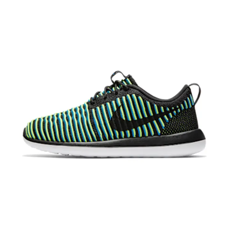 Nike Roshe Two Flyknit Photo Blue (W) “Black / Photo Blue / Volt” (844929-003)