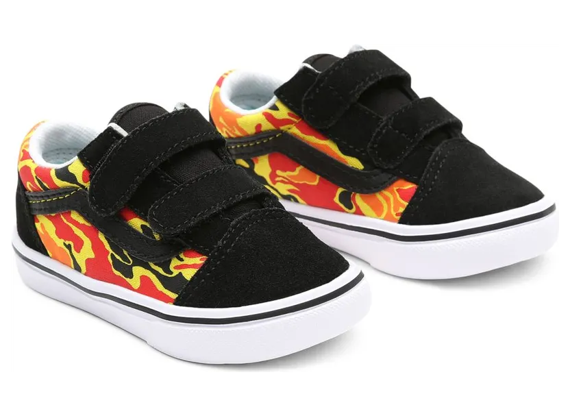 VANS Flame Camo Comfycush Old Skool V Peuterschoenen Zwart (VN0A4TZI31O)