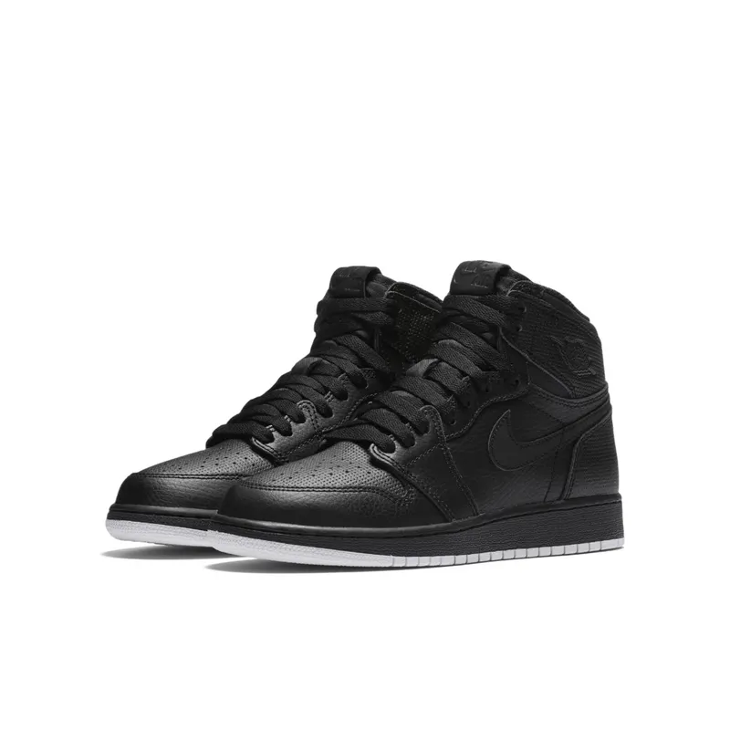 Jordan 1 Retro High Black Perforated (GS) Black/White-Black (575441-002)