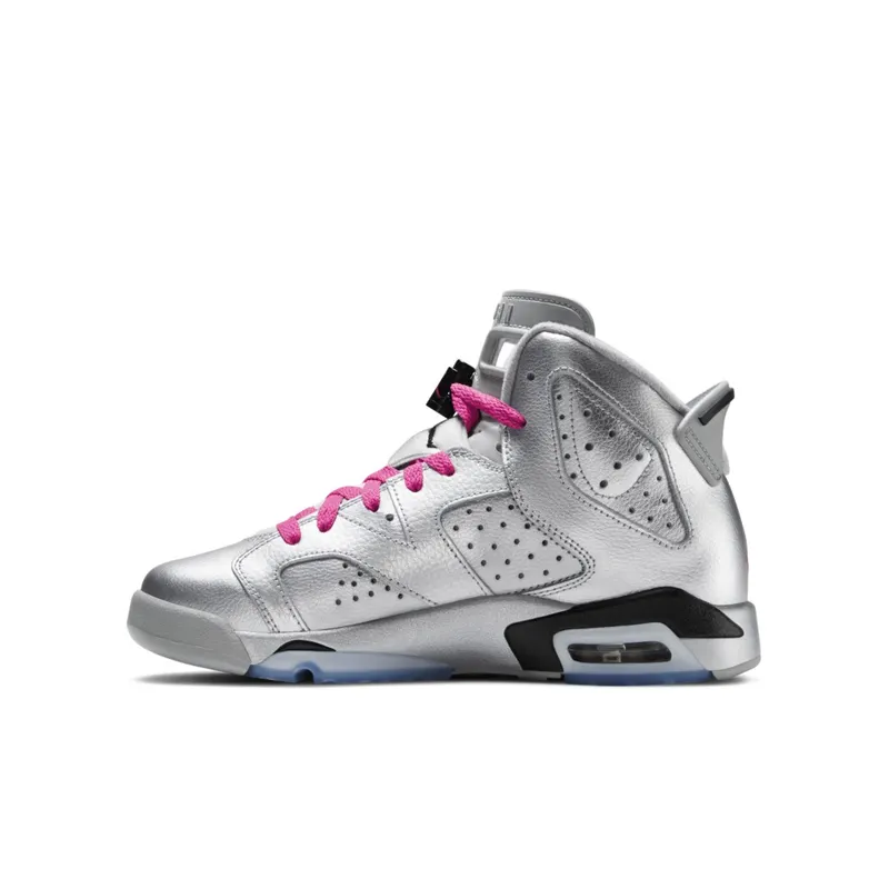 Jordan 6 Retro Valentine’s Day 2014 (GS) Metallic Silver/Vivid Pink-Black (543390-009)