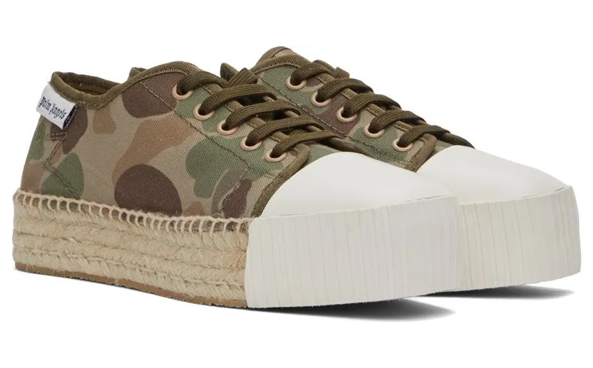 Palm Angels Khaki Lace-Up Espadrille Sneakers (PWIB003S22FAB0035600) (4)