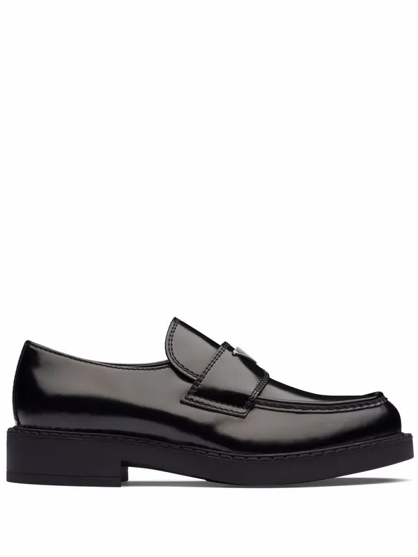 Prada 35mm Loafer Black Brushed Leather (2DE127_055_F0002)