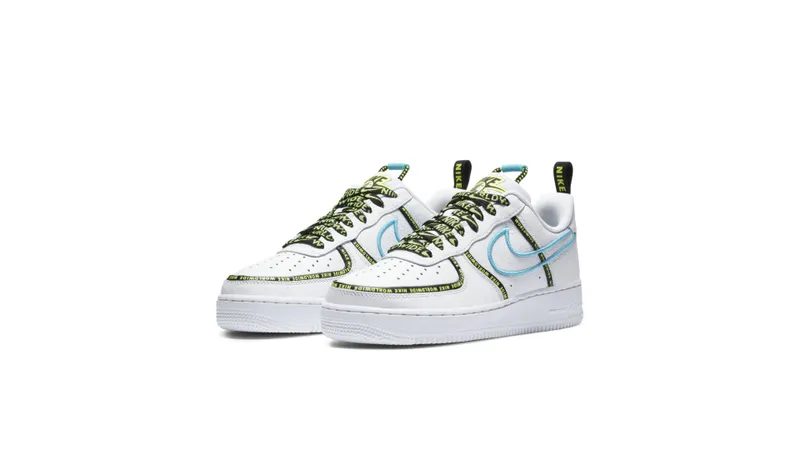 Nike Air Force 1 Low Worldwide White Blue Fury Volt White/Blue Fury-Black-White (CK7213-100)