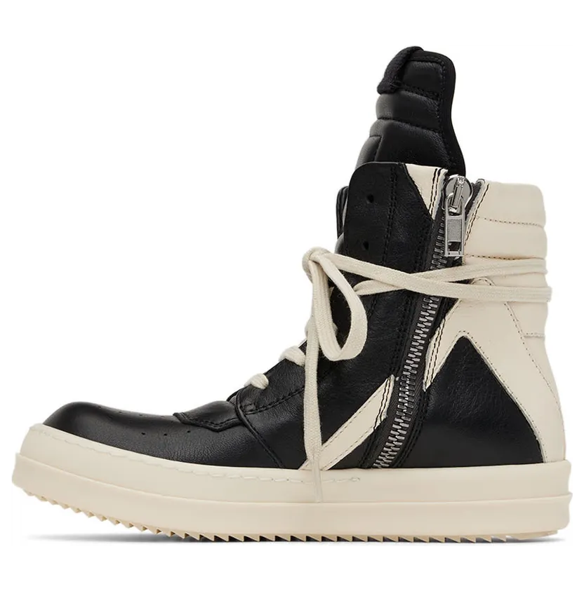 Rick Owens Kids Off-White & Black Geobasket Sneakers (BG02B5897 LMU 02B BG) (3)