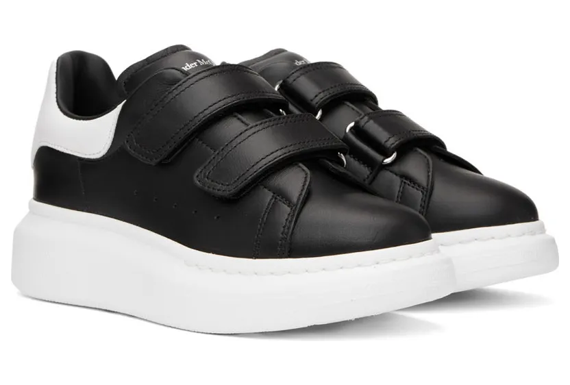 Alexander McQueen Kids Black & White Oversized Velcro Sneakers (687070WHX11) (4)