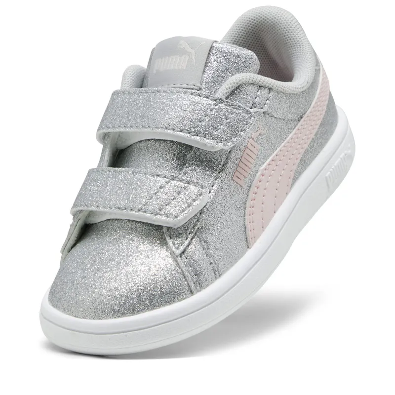 Puma Smash 3.0 Glitz Glam “Glacial Gray / Frosty Pink” (394688_02)