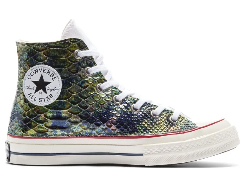 Converse Snake Chuck 70 High Top Green Print Python Leather (171013C)