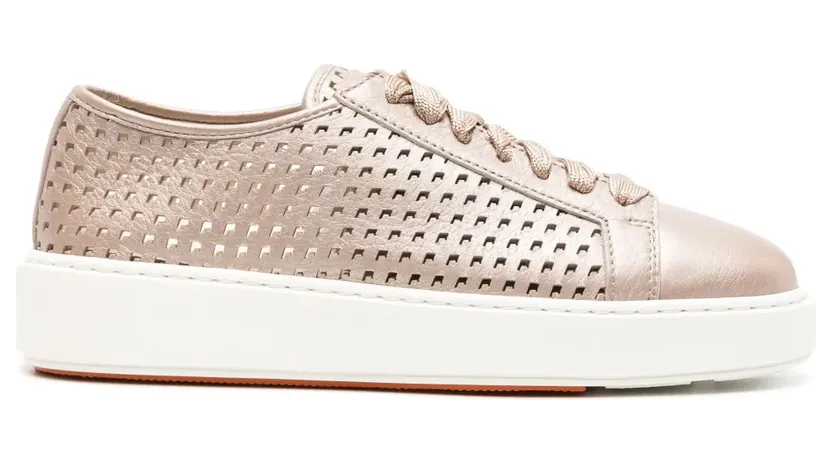 Santoni Geperforeerde leren sneakers – Beige (WBCD61223BARTFAS)