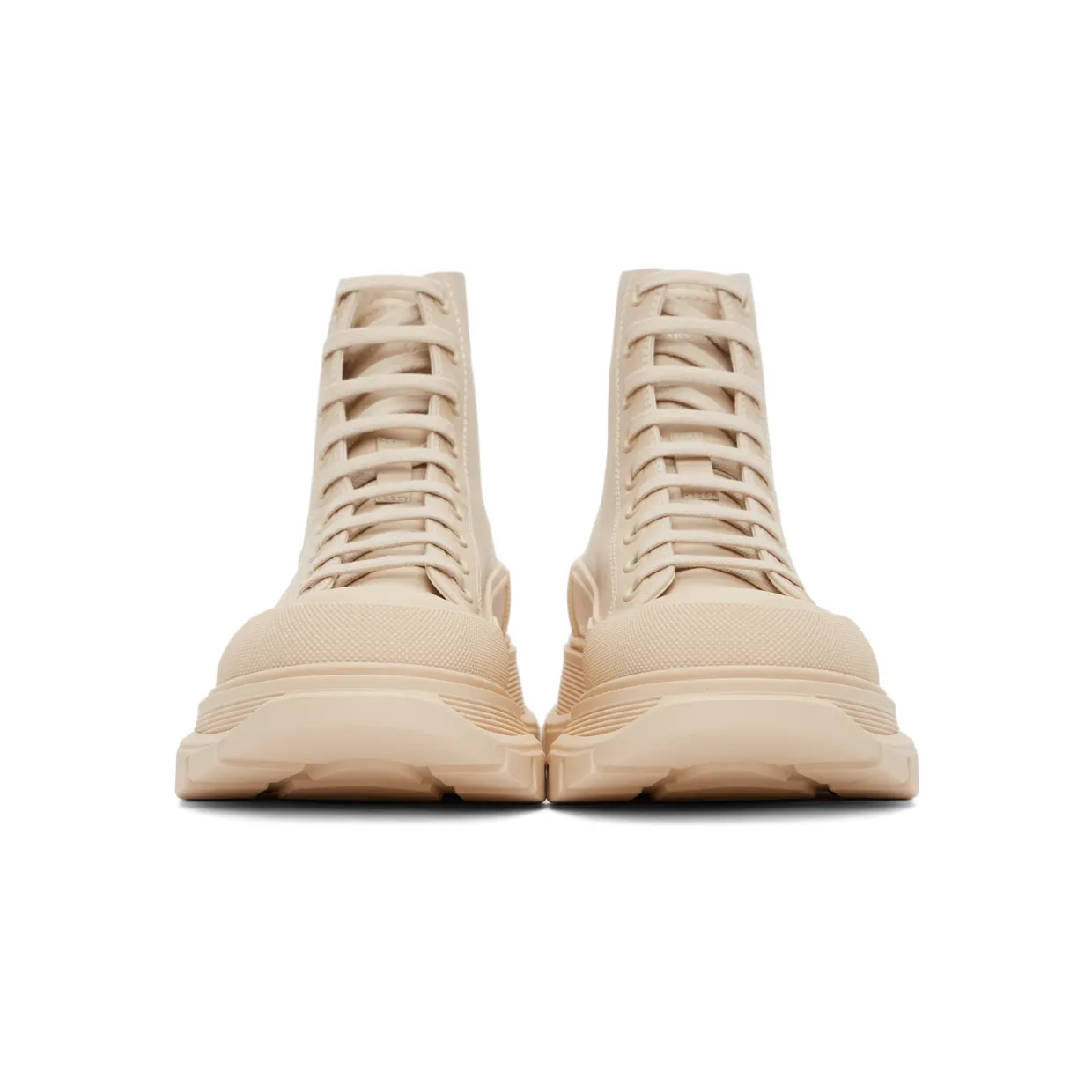 Alexander McQueen Beige Tread Slick High Sneakers (627206WIAG65593) (2)