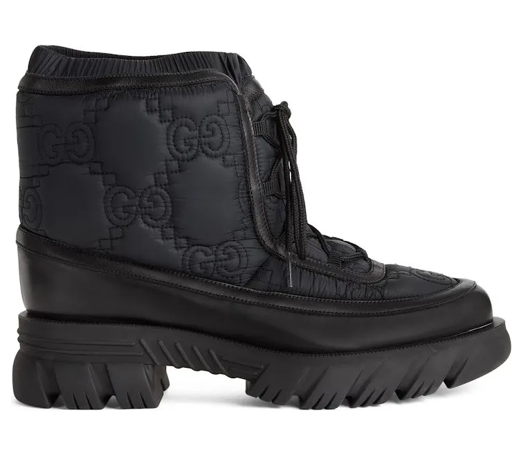 Gucci GG Lace Up Ankle Boot Black (680888 UF720 1000)