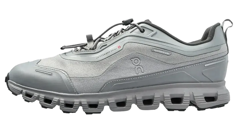 On Cloud 6 Geo Waterproof “Alloy”: trockene Füße, strammes Grau