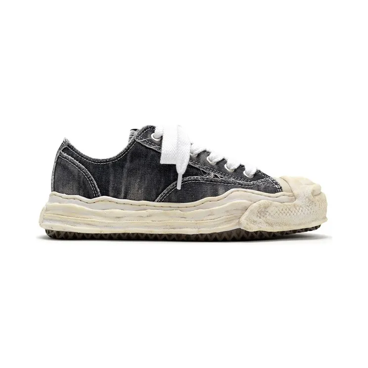 Maison Mihara Yasuhiro Hank OG Sole Bleach-Wash Denim Canvas Low Black White (A15FW731-BLK)