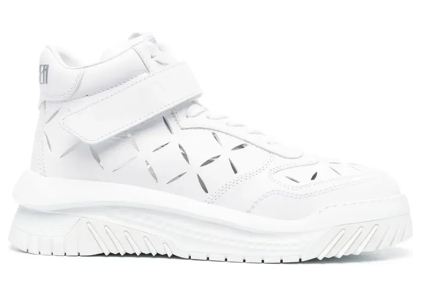 Versace High-Top-Sneakers aus Leder – Weiß (10089641A06403)