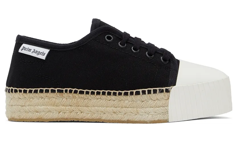 Palm Angels Black Lace-Up Espadrille Sneakers (PWIB003S22FAB0011000)