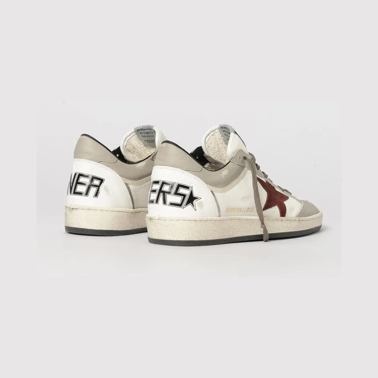 Golden goose Ball Star Used Leather and Suede Sneakers White (GMF00832F00815883255) (2)
