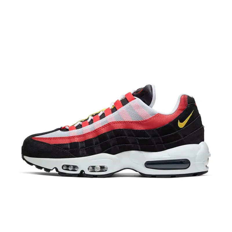 Nike Air Max 95 Black Crimson Yellow Black/Platinum Tint-Crimson-Electric Green (AT9865-101)