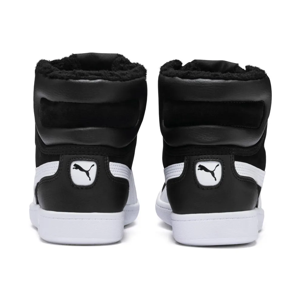 Puma Vikky Mid Fur hoge Kids’ Shoes White/Black (366854-01)