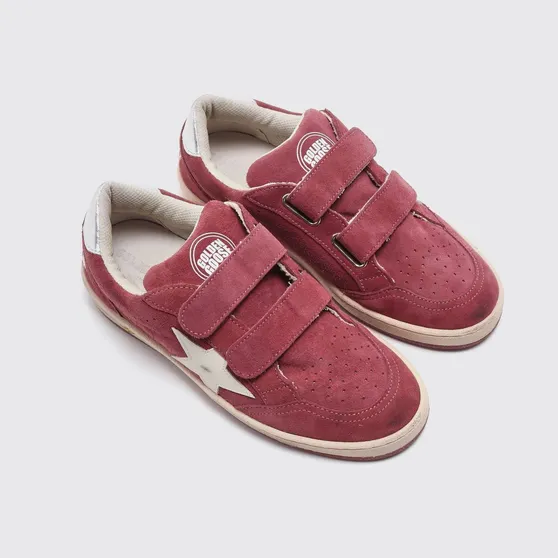 Golden goose Ball Star Distressed Suede Sneakers Burgundy (GTF01032F00805240388)