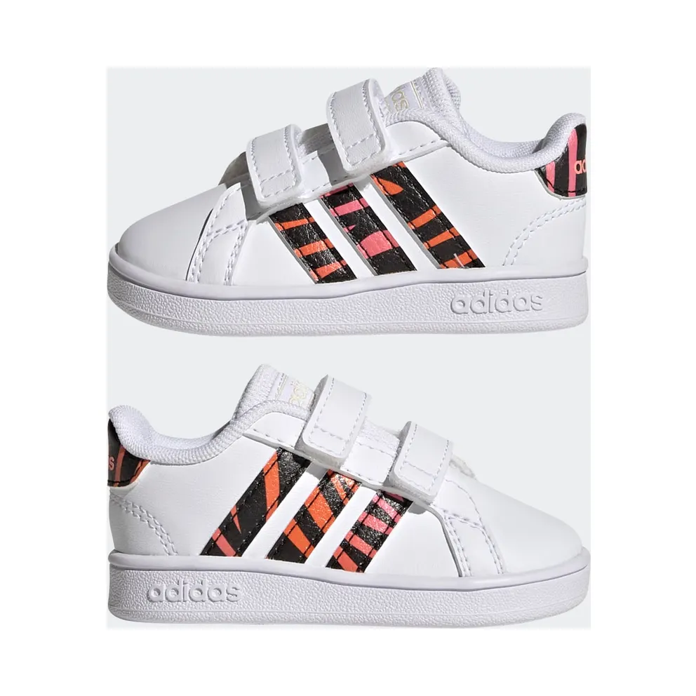 adidas Grand Court Tiger-Print Cloud White / Core Black / Acid Red (GZ1079)