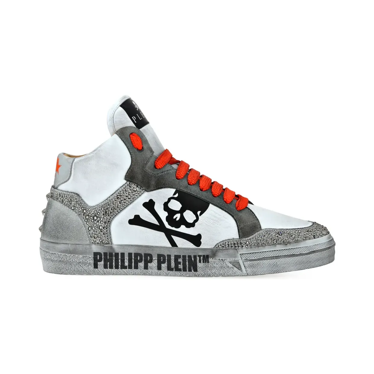 Philipp Plein Strass Retrokickz TM High-Top-Sneakers “White” (AADSUSC0681PLE075N)