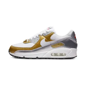 Nike Air Max 90 “White / Metallic Gold / Metallic Silver” (DJ6208-100)