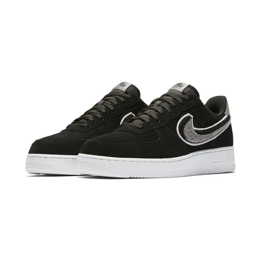 Nike Air Force 1 Low 3D Chenille Swoosh Black Cool Grey Black/White-Cool Grey-White (823511-014)