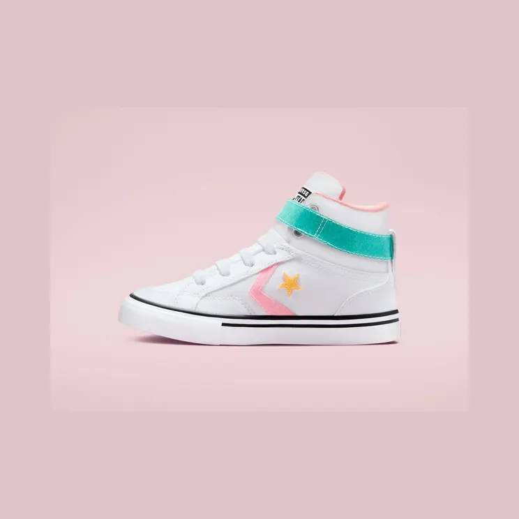 Converse Pro Blaze Strap Glitter Wit/zwart/bleached Coral (A01066C)