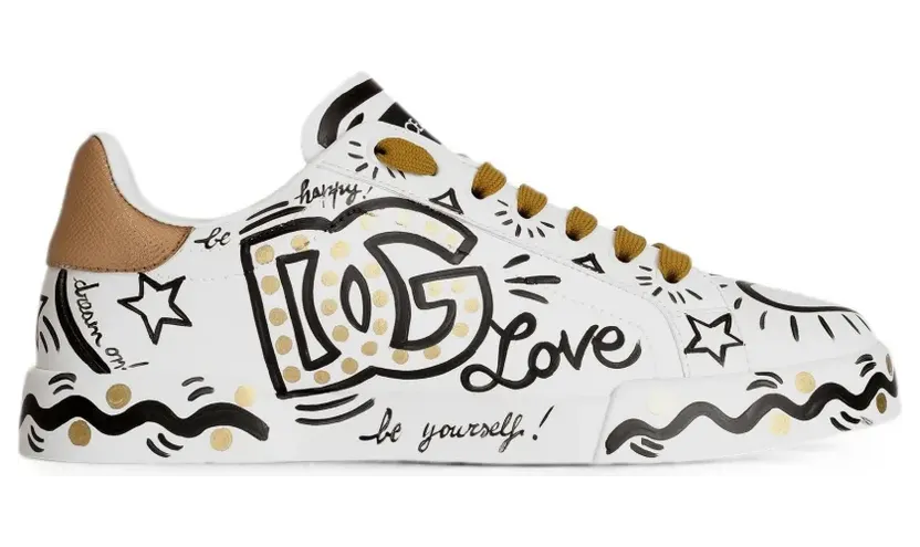 Dolce & Gabbana Portofino Sneakers aus Kalbsleder – Weiß (CK2464A3L79)
