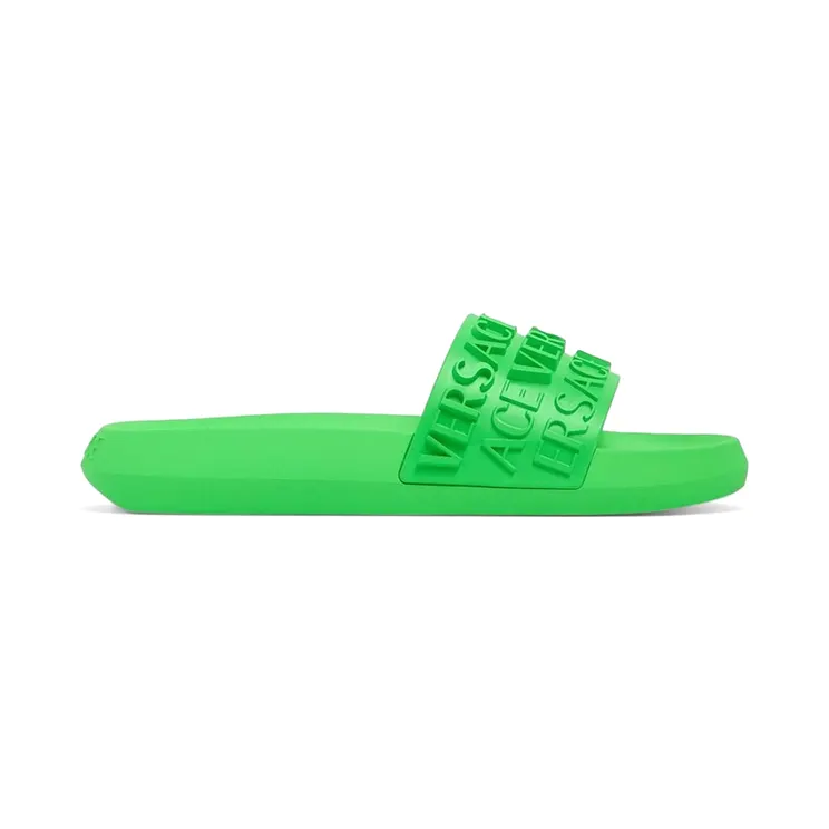 Versace Allover Logo Slides Bright Green (1008730 1A07015 1GE90)