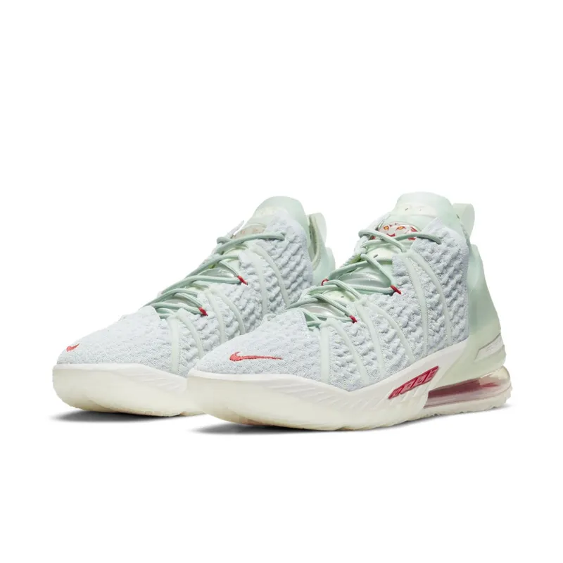 Nike LeBron 18 Empire Jade White/Jade Ice-Red (DB7644-002)