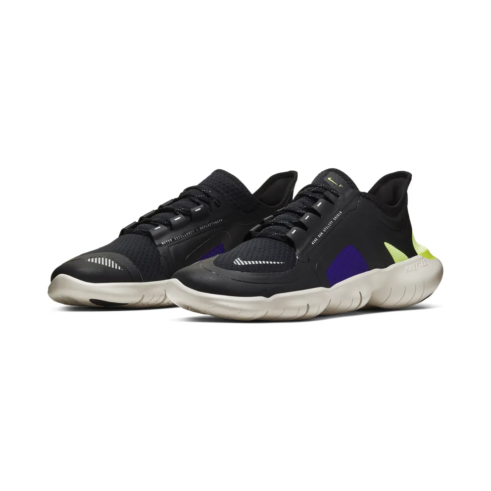 Nike Free RN 5.0 SHIELD “Black / Voltage Purple / Metallic Silver” (BV1223-001)