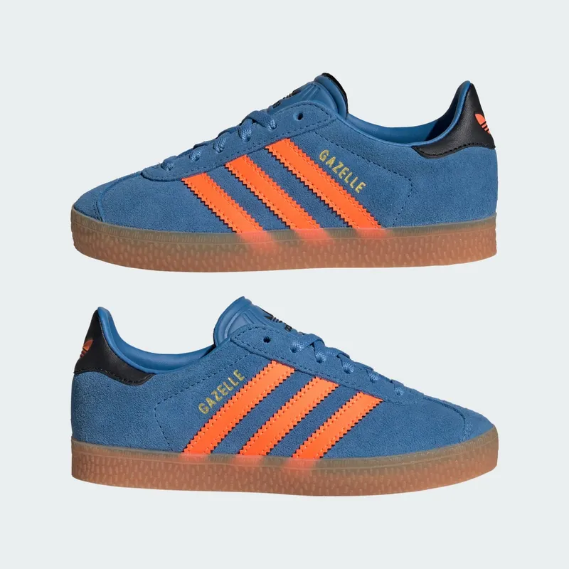 Adidas Gazelle Shoes Kids Focus Blue / Solar Orange / Core Black (JP7129)
