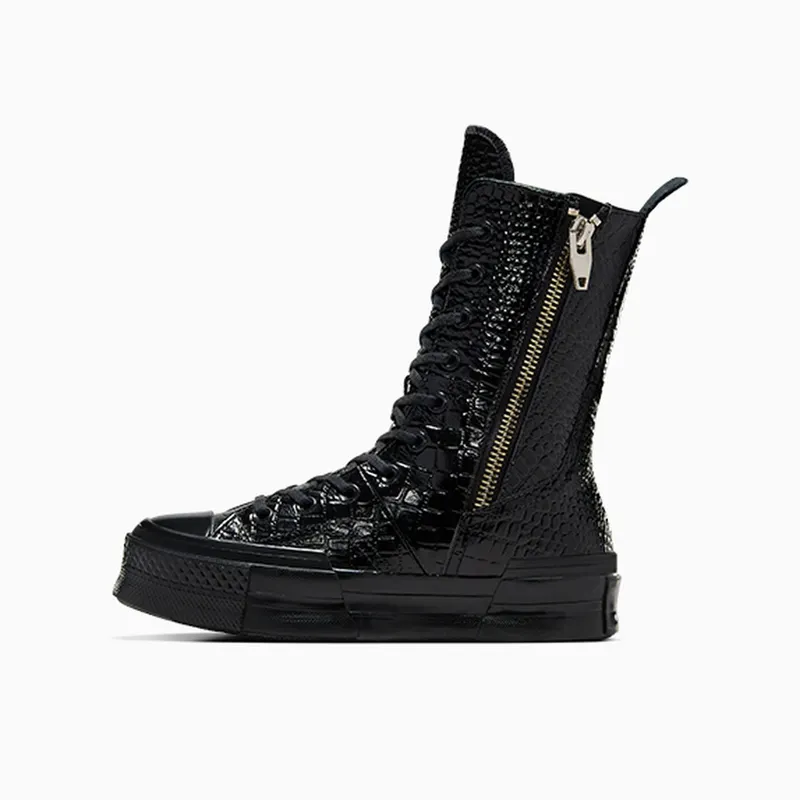 Converse Chuck 70 Plus XHi Leather Black/Black/Light Gold (A09381C)
