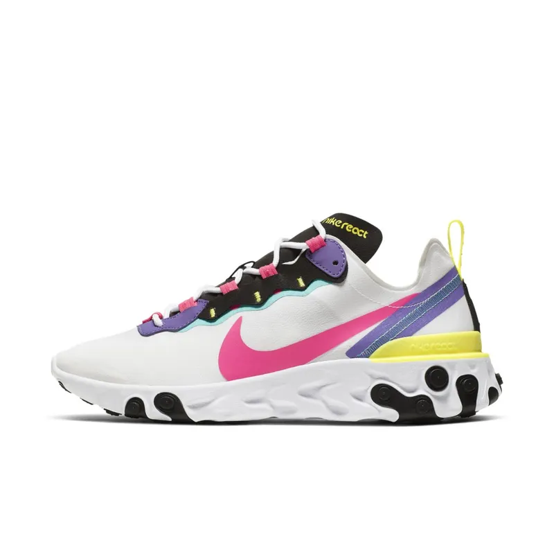 Nike React Element 55 White Psychic Purple Hyper Pink White/Black-Psychic Purple-Hyper Pink (CK0846-100)