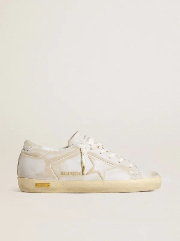 Golden Goose Women’S Super-Star With White Leather Star And Heel Tab With Lived-In Effect (GWF00904.F007248.10189)