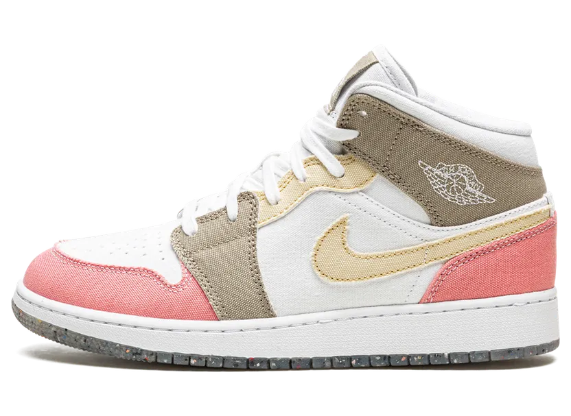 Jordan 1 Mid SE Pastel Vivid Green Grind (GS) (DJ0338-100)