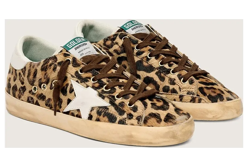 Golden Goose Women’S Super-Star In Leopard-Print Pony Skin With Leather Star And Heel Tab (GWF00101.F006579.55630) (2)