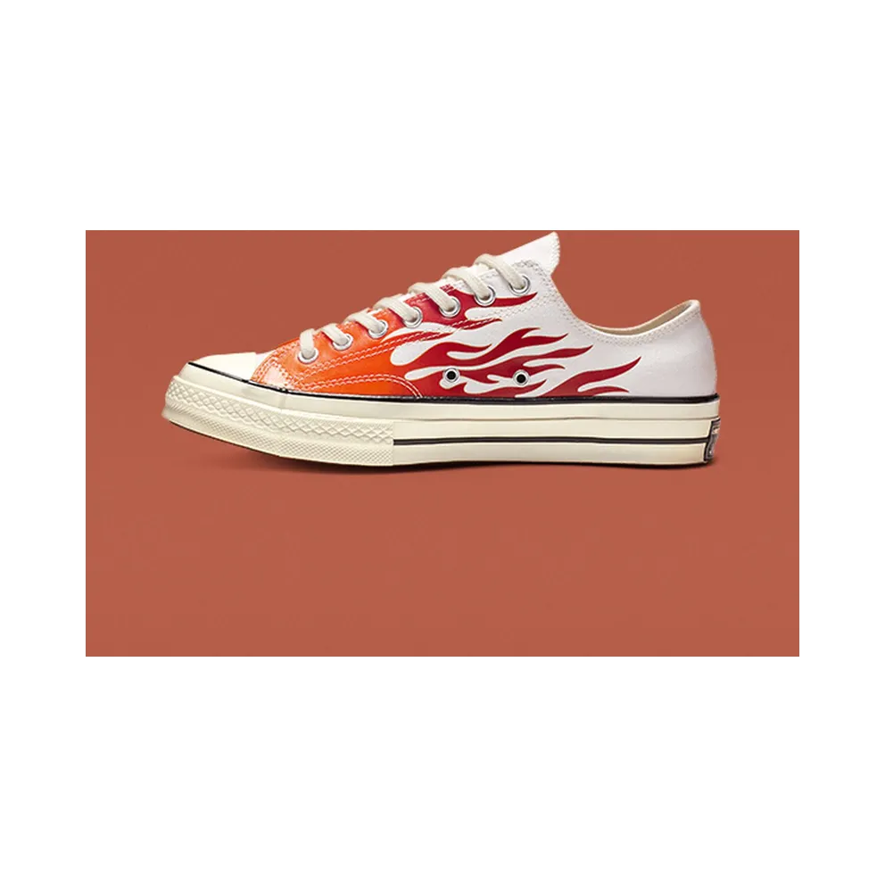 Converse Chuck Taylor All-Star 70s Ox Archive Print Flames White/Enamel Red-Bold Mandarin (165029C)